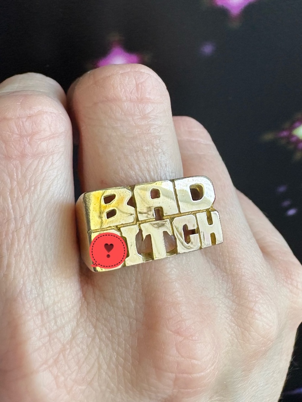 Bad B!tch Ring, size 7.5, Snash Jewelry, gold brass, Street Style Word Jewelry